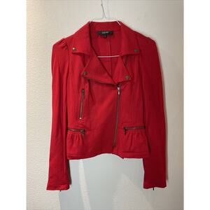julio, red stretchy zip up jacket, size 2